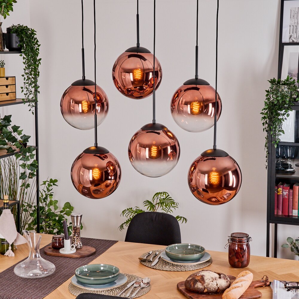 Gastor Lampadario a sospensione, Lampada a sfera, Lampada a sospensione Chiaro, Ramato, 6-Luci main product photo