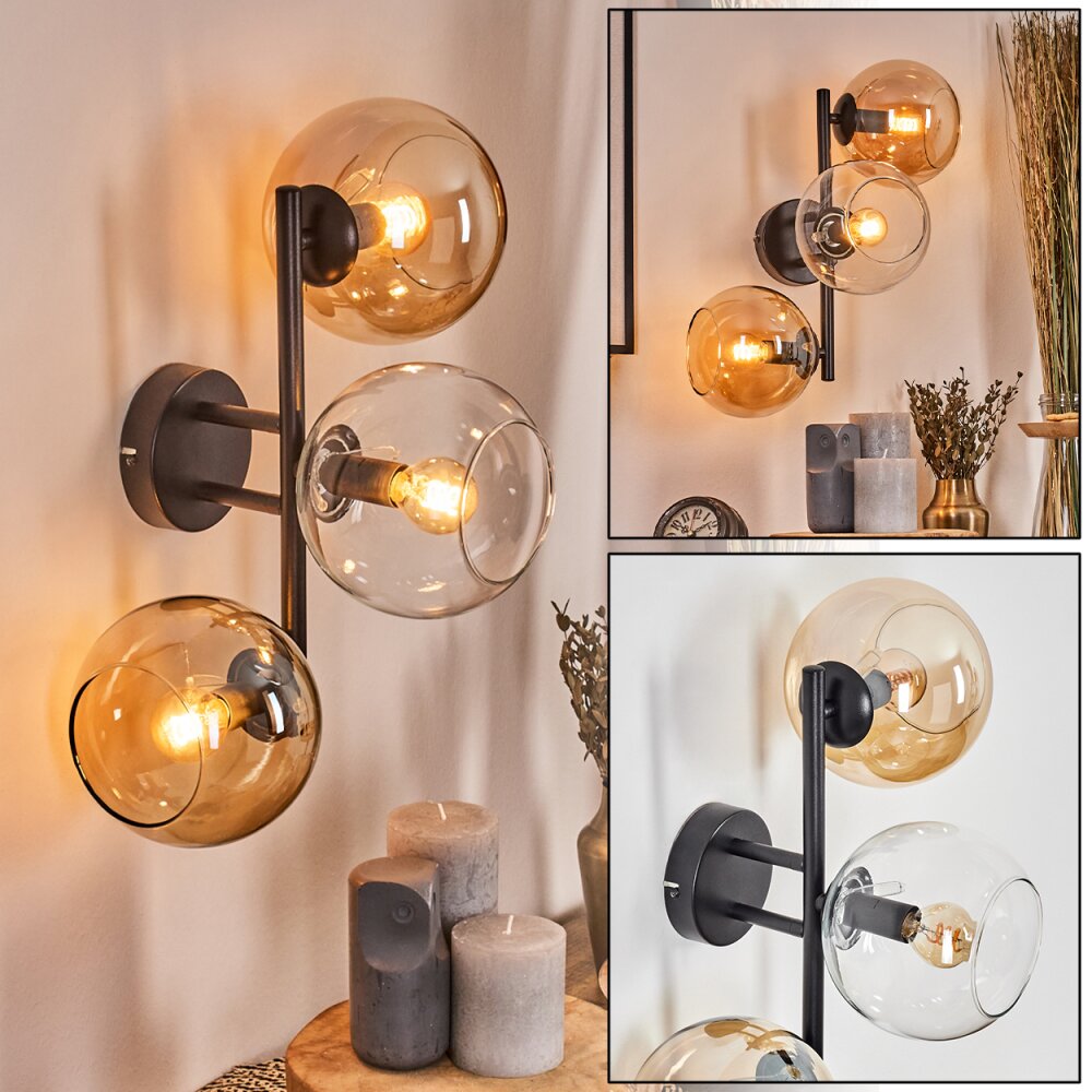 Koyoto Lampada a sfera, Applique Ambrato, Chiaro, 3-Luci main product photo