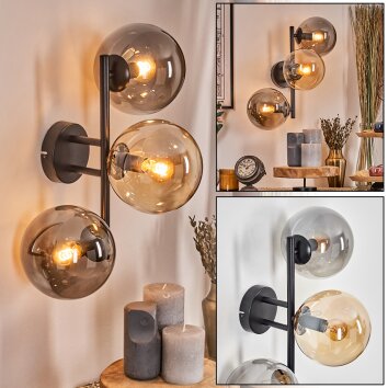 Gastor Lampada a sfera, Applique Ambrato, Grigio fumo, 3-Luci