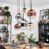 Gastor Lampadario a sospensione, Lampada a sfera, Lampada a sospensione Ambrato, Cromo, Chiaro, Ramato, Grigio fumo, 6-Luci