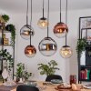 Gastor Lampadario a sospensione, Lampada a sfera, Lampada a sospensione Ambrato, Cromo, Chiaro, Ramato, Grigio fumo, 6-Luci