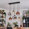 Gastor Lampadario a sospensione, Lampada a sfera, Lampada a sospensione Ambrato, Cromo, Chiaro, Ramato, Grigio fumo, 6-Luci