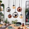 Gastor Lampadario a sospensione, Lampada a sfera, Lampada a sospensione Ambrato, Cromo, Ramato, Grigio fumo, 6-Luci