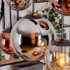 Gastor Lampadario a sospensione, Lampada a sfera, Lampada a sospensione Ambrato, Cromo, Ramato, Grigio fumo, 6-Luci