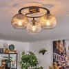 Koyoto Plafoniera, Lampada a sfera Ambrato, Chiaro, Grigio fumo, 3-Luci