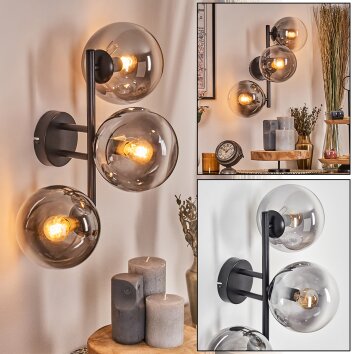 Gastor Lampada a sfera, Applique Chiaro, Grigio fumo, 3-Luci