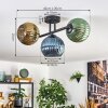 Koyoto Plafoniera, Lampada a sfera Blu, Oro, Verde, 3-Luci