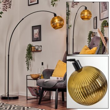 Koyoto Lampada da terra, Lampade ad arco Nero, 1-Luce