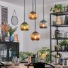 Koyoto Lampadario a sospensione, Lampada a sfera, Lampada a sospensione a cluster Blu, Verde, Ramato, 4-Luci