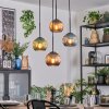Koyoto Lampadario a sospensione, Lampada a sfera, Lampada a sospensione a cluster Blu, Verde, Ramato, 4-Luci