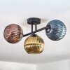 Koyoto Plafoniera, Lampada a sfera Blu, Oro, Ramato, 3-Luci
