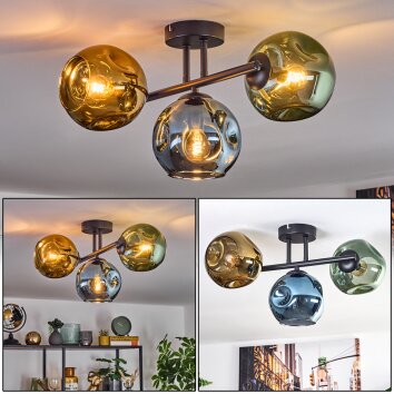 Ripoll Plafoniera, Lampada a sfera Blu, Oro, Verde, 3-Luci Ripoll Plafoniera, Lampada a sfera Blu, Oro, Verde, 3-Luci