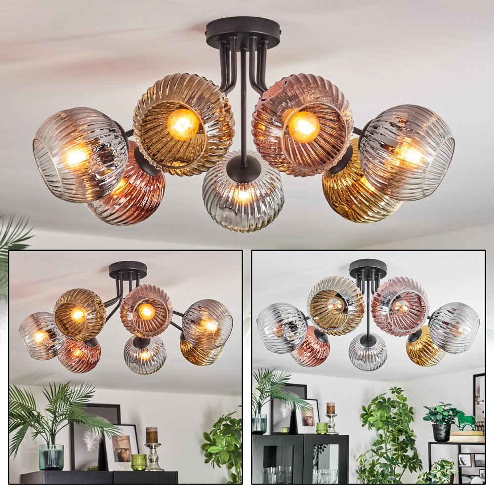 Ripoll Plafoniera, Lampada a sfera Oro, Chiaro, Ramato, Grigio fumo, 7-Luci main product photo