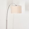 Bassagoda Lampada da terra, Lampade ad arco Cromo, Nero, 1-Luce, Paralume in tessuto