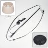 Bassagoda Lampada da terra, Lampade ad arco Cromo, Nero, 1-Luce, Paralume in tessuto