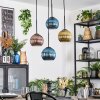 Koyoto Lampadario a sospensione, Lampada a sfera, Lampada a sospensione a cluster Blu, Oro, Ramato, 4-Luci