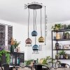 Koyoto Lampadario a sospensione, Lampada a sfera, Lampada a sospensione a cluster Blu, Oro, Ramato, 4-Luci