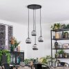 Ripoll Lampadario a sospensione, Lampada a sfera, Lampada a sospensione a cluster Cromo, Grigio fumo, 4-Luci