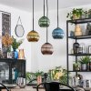 Koyoto Lampadario a sospensione, Lampada a sfera, Lampada a sospensione a cluster Blu, Oro, Verde, Ramato, 4-Luci