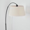 Bassagoda Lampada da terra, Lampade ad arco Nero, 1-Luce, Paralume in tessuto