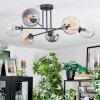 Koyoto Plafoniera, Lampada a sfera 78 cm Ambrato, Chiaro, Grigio fumo, 6-Luci