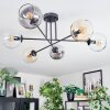 Koyoto Plafoniera, Lampada a sfera 78 cm Ambrato, Chiaro, Grigio fumo, 6-Luci