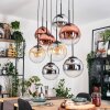 Gastor Lampadario a sospensione, Lampada a sfera, Lampada a sospensione Ambrato, Cromo, Chiaro, Ramato, Grigio fumo, 8-Luci