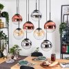 Gastor Lampadario a sospensione, Lampada a sfera, Lampada a sospensione Ambrato, Cromo, Chiaro, Ramato, Grigio fumo, 8-Luci