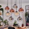 Gastor Lampadario a sospensione, Lampada a sfera, Lampada a sospensione Ambrato, Cromo, Chiaro, Ramato, Grigio fumo, 8-Luci