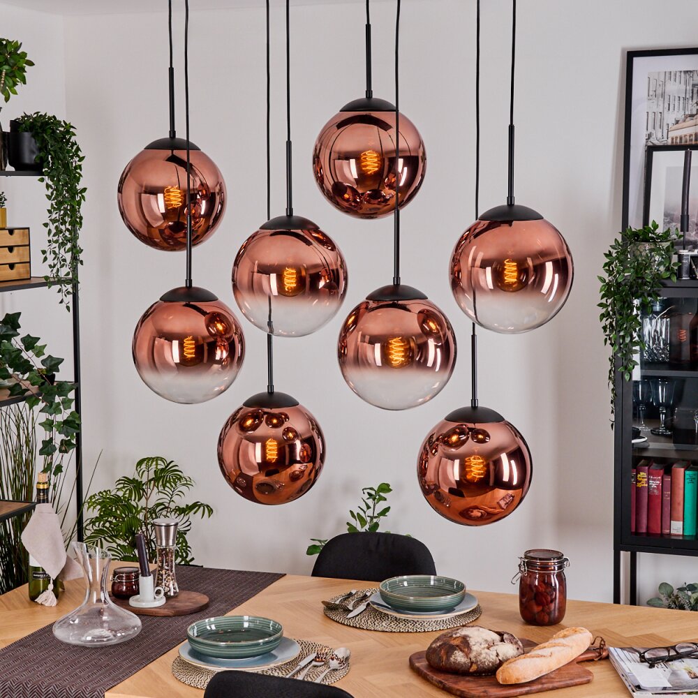 Gastor Lampadario a sospensione, Lampada a sfera, Lampada a sospensione Chiaro, Ramato, 8-Luci main product photo