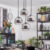 Koyoto Lampadario a sospensione, Lampada a sfera, Lampada a sospensione a cluster Cromo, Chiaro, Grigio fumo, 4-Luci