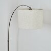 Bassagoda Lampada da terra, Lampade ad arco Nichel opaco, Nero, 1-Luce, Paralume in tessuto