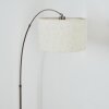 Bassagoda Lampada da terra, Lampade ad arco Nichel opaco, Nero, 1-Luce, Paralume in tessuto