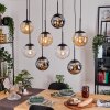 Gastor Lampadario a sospensione, Lampada a sfera, Lampada a sospensione Ambrato, Cromo, Chiaro, Grigio fumo, 8-Luci
