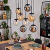 Gastor Lampadario a sospensione, Lampada a sfera, Lampada a sospensione Ambrato, Cromo, Chiaro, Grigio fumo, 8-Luci