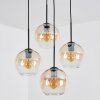 Koyoto Lampadario a sospensione, Lampada a sfera, Lampada a sospensione a cluster Ambrato, Chiaro, 4-Luci