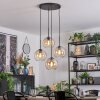 Koyoto Lampadario a sospensione, Lampada a sfera, Lampada a sospensione a cluster Ambrato, Chiaro, 4-Luci