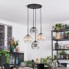 Koyoto Lampadario a sospensione, Lampada a sfera, Lampada a sospensione a cluster Ambrato, Chiaro, Grigio fumo, 4-Luci
