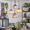 Koyoto Lampadario a sospensione, Lampada a sfera, Lampada a sospensione a cluster Ambrato, Chiaro, Grigio fumo, 4-Luci