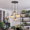 Koyoto Lampadario a sospensione, Lampada a sfera, Lampada a sospensione a cluster Ambrato, Chiaro, Grigio fumo, 4-Luci