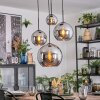 Koyoto Lampadario a sospensione, Lampada a sfera, Lampada a sospensione a cluster Cromo, Grigio fumo, 4-Luci