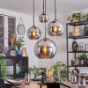 Koyoto Lampadario a sospensione, Lampada a sfera, Lampada a sospensione a cluster Cromo, Grigio fumo, 4-Luci
