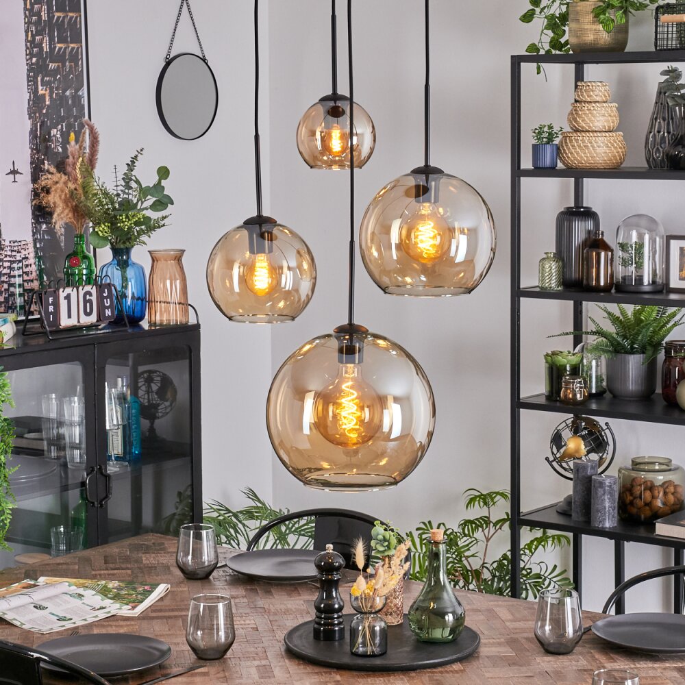 Koyoto Lampada a sfera, Lampada a sospensione a cluster Ambrato, 4-Luci main product photo