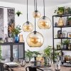 Koyoto Lampadario a sospensione, Lampada a sfera, Lampada a sospensione a cluster Ambrato, 4-Luci