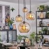 Koyoto Lampadario a sospensione, Lampada a sfera, Lampada a sospensione a cluster Ambrato, 4-Luci