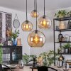 Koyoto Lampadario a sospensione, Lampada a sfera, Lampada a sospensione a cluster Ambrato, 4-Luci