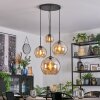 Koyoto Lampadario a sospensione, Lampada a sfera, Lampada a sospensione a cluster Ambrato, 4-Luci