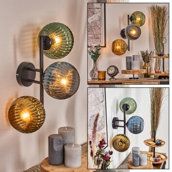 Koyoto Lampada a sfera, Applique Blu, Oro, Verde, 3-Luci