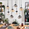 Gastor Lampadario a sospensione, Lampada a sfera, Lampada a sospensione Ambrato, Cromo, Chiaro, Grigio fumo, 8-Luci