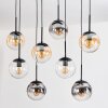 Gastor Lampadario a sospensione, Lampada a sfera, Lampada a sospensione Ambrato, Cromo, Chiaro, Grigio fumo, 8-Luci